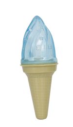 Ice Cream Cone Cooling 'Lick And Gnaw' Water Fillable And Freezable Rubberized Dog Chew And Teether Toy (Color: Blue)