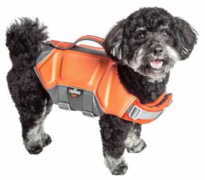 Tidal Guard' Multi-Point Strategically-Stitched Reflective Pet Dog Life Jacket Vest (Color: Orange, Size: Large)