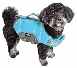 Tidal Guard' Multi-Point Strategically-Stitched Reflective Pet Dog Life Jacket Vest (Color: Blue, Size: Small)