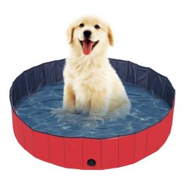 Dog Pool, 160*30/120*30 Foldable Large and Small Dog Pool, Dog Bath, 100% Safe & Non Toxic Kid's Rigid Pool (Size: 160*30)