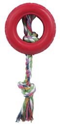 Rubberized Dog Chew Rope and tire (Color: Red)