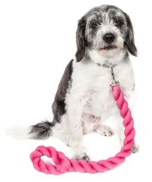 Tough-Tugger Industrial-Strength Shock Absorption Woven Dog Leash (Color: Pink)