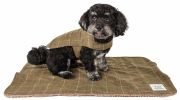2-In-1 Windowpane Plaided Dog Jacket With Matching Reversible Dog Mat