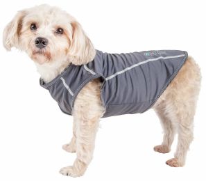 Active 'Racerbark' 4-Way Stretch Performance Active Dog Tank Top T-Shirt (Color: Grey, Size: Small)