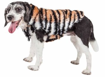 Luxe 'Tigerbone' Glamourous Tiger Patterned Mink Fur Dog Coat Jacket (Size: Medium)