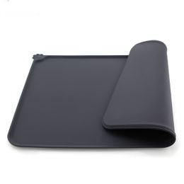 Pet Non Slip Placemat Silicone Mat Waterproof Placemat Feeding Mat Dog Cat Food Tray (Color: Gray)