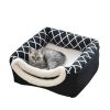 Pet Cat Bed Cube Indoor Cats House, Warm Small Kitten Nest Collapsible Cat Cave Cute Sleeping Mat Comfortable Cushion Cats Bed