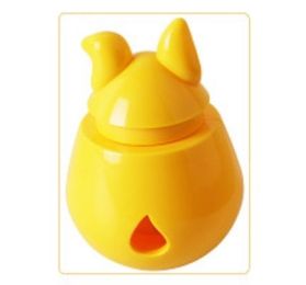 Pet Tumbler Food Leaking Toy Dog Interactive Puzzle Toy Bite Resistant Iq Training Toy (Color: Yellow)