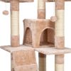 66" Sisal Hemp Cat Tree Tower Condo Furniture Scratch Post Pet House Play Kitten with Cozy Perches