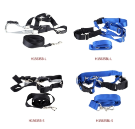 Pet Dog Nylon Adjustable Training Lead Dogs Harness Walking / Running Traction Belt Leash Strap Rope (Color: Blue, Size: Large)