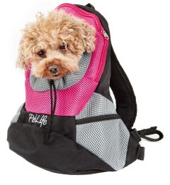 On-The-Go Supreme Travel Bark-Pack Backpack Pet Carrier (Color: Pink)