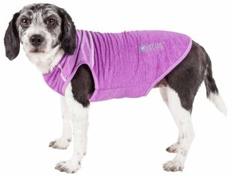 Active 'Aero-Pawlse' Heathered Quick-Dry And 4-Way Stretch-Performance Dog Tank Top T-Shirt (Color: Purple, Size: Medium)