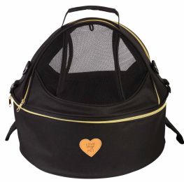 Air-Venture' Dual-Zip Airline Approved Panoramic Circular Travel Pet Dog Carrier (Color: Black)