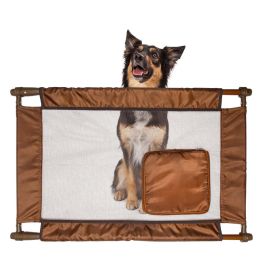Porta-Gate Travel Collapsible And Adjustable Folding Pet Cat Dog Gate (Color: Brown)