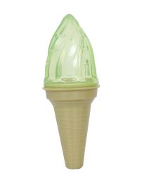 Ice Cream Cone Cooling 'Lick And Gnaw' Water Fillable And Freezable Rubberized Dog Chew And Teether Toy (Color: Green)