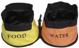 Double Food and Water Travel Pet Bowl