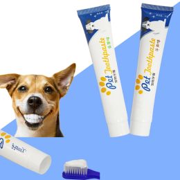 Edible Dog Puppy Cat Toothpaste Teeth Cleaning Care Oral Hygiene Pet Supplies (Flavor: Vanilla)