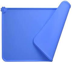 Pet Non Slip Placemat Silicone Mat Waterproof Placemat Feeding Mat Dog Cat Food Tray (Color: Blue)