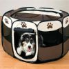 Portable Pet Soft Playpen, Pop up Tent Indoor & Outdoor Use Durable Paw Kennel Cage, Waterproof Bottom Removable Top Puppy Pen