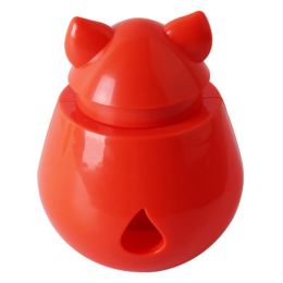 Pet Tumbler Food Leaking Toy Dog Interactive Puzzle Toy Bite Resistant Iq Training Toy (Color: Red)