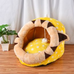 Pet Cat Warm Pet Bed, Kennel Tent House Pet Bed, Cat Bed Winter Super Soft Pet Bed for Dogs Kitten, Self Warming and Improved Sleep Pets Bed (Size: Medium)