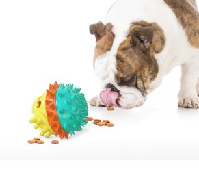 Pet Chew Toy Interactive Treat Toy Squeaky Bounce Toy with Rope for Aggressive Dog Chewers (Color: Green)