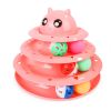 Cat Toy Three Tier Rotary Tower Track with Sound Bell Ball Interactive Pet Toy